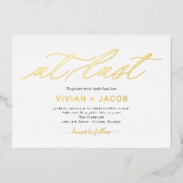 最後のフォイル編集可能カラー結婚式招待状フォイ 箔招待状