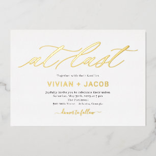 最後のフォイル編集可能カラー結婚式招待状フォイ 箔招待状