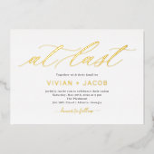 最後のフォイル編集可能カラー結婚式招待状フォイ 箔招待状 (正面)