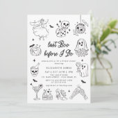 最後のブー Before I DO ゴースト フローラル ブライダル シャワー 招待状 (スタンド正面)