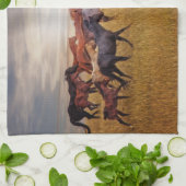 最後のライトの操業馬の台所タオル キッチンタオル (折り畳み)