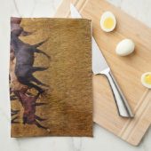 最後のライトの操業馬の台所タオル キッチンタオル (四つ折り)