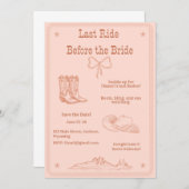 最後のライドと花嫁のウェスタンバチェロレッテ 招待状 (正面/裏面)