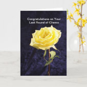 最後のラウンドのChemoおめでとうカードとバラ カード (黄色い花)