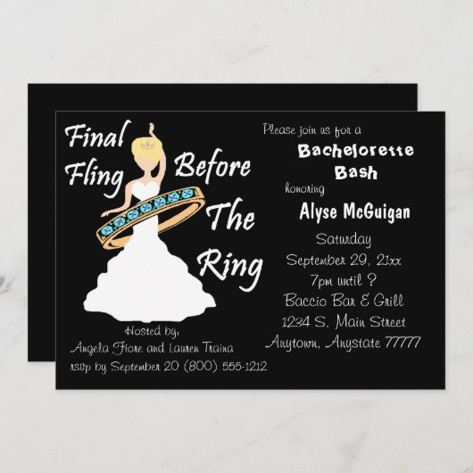 最後のリングや輪バチェロレッテ招待状 招待状 (正面/裏面)