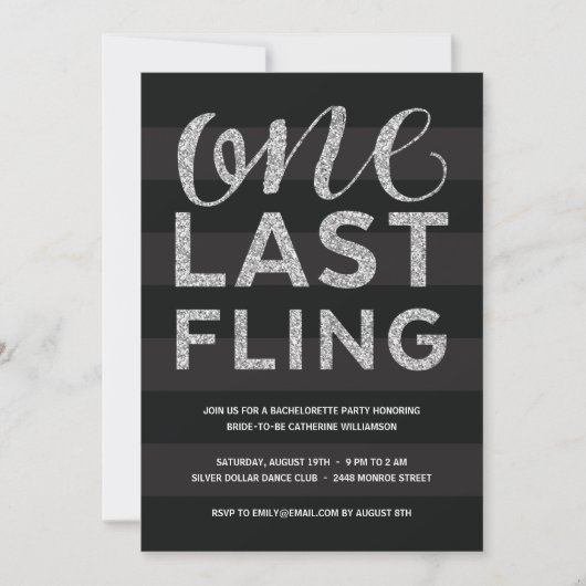 最後の一発 | グリッタールックバチェロレッテ 招待状 (正面)