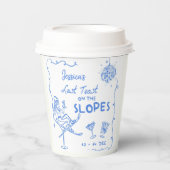 最後の乾杯 スキースロープでの花嫁の最後の週末 紙コップ (正面)