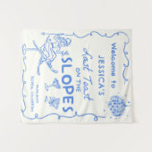 最後の乾杯 スキースロープでの花嫁友達ウィークエンド タペストリー (正面(横))