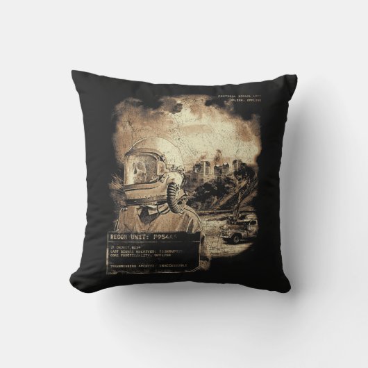 最後の信号 – テクノ – ディストピアのストリートウェア クッション (正面)
