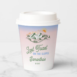 最後の傾斜での乾杯 スキー ウィンター BACH 週末 紙コップ