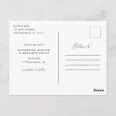 最後の写真エレガント日付はがきを保存する ポストカード (裏面)