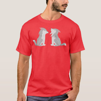 最後の分ハヌカーのマッチングカップル狼の恋人 Tシャツ