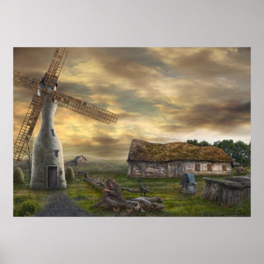 最後の地平線の向こうに |デジタル超現実美術 ポスター (正面)