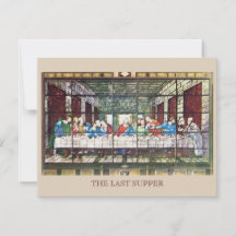 最後の夕食の平手グリーティングカード