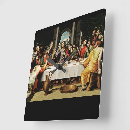 最後の夕食の時計 スクエア壁時計 (傾斜)