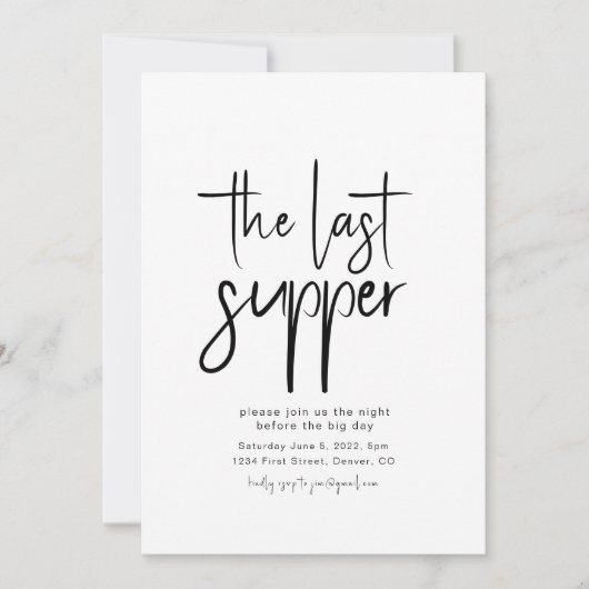 最後の夕食リハーサルディナー招待状 招待状 (正面)