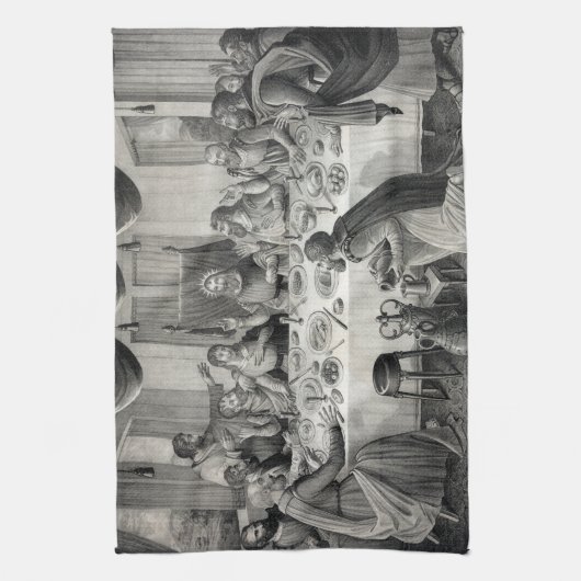 最後の夕食 キッチンタオル (縦)