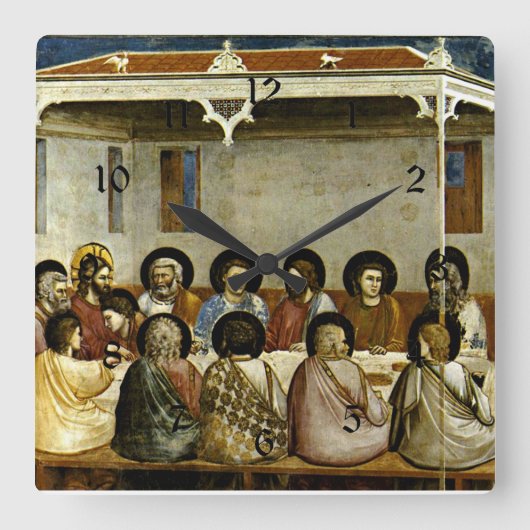 最後の夕食 スクエア壁時計 (正面)