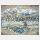 最後の夕食 フリースブランケット (正面(横))