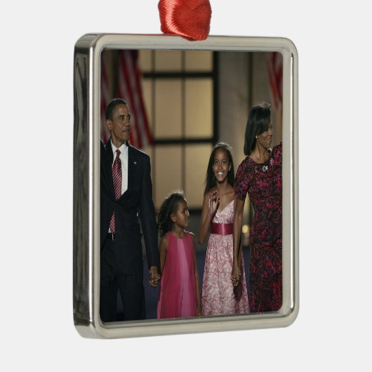 最後の夜のバラクオバマ家族の波の メタルオーナメント (右)