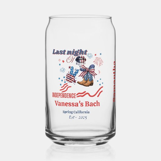 最後の夜の独立の4日7月バチェロレット ガラス缶 (正面)