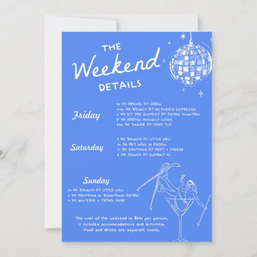 最後の山頂での乾杯 バチェロレッテウィークエンド招待 招待状 (裏面)