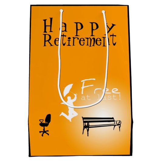 最後の幸せな退職のギフトバッグで放して下さい ミディアムペーパーバッグ (裏面)