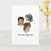 最後の悲鳴を笑うおもしろい女 カード (黄色い花)