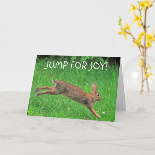 最後の抗がん剤治療で喜びのジャンプ カード (黄色い花)