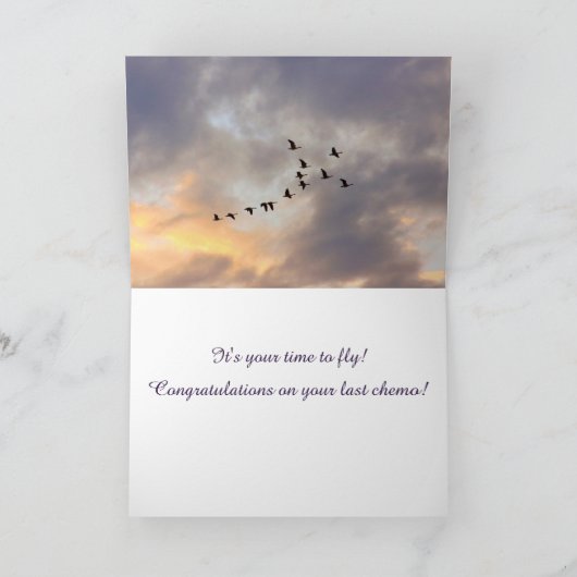 最後の抗がん剤治療のお祝い 自然のカード カード (内部)