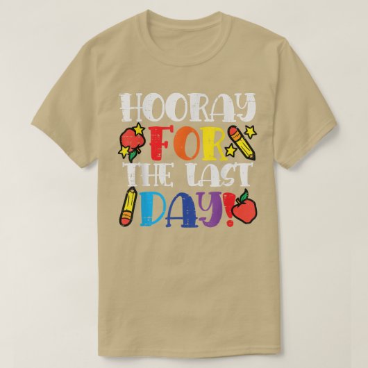 最後の日にApple Pencil School Teacheの休日 Tシャツ (デザイン正面)