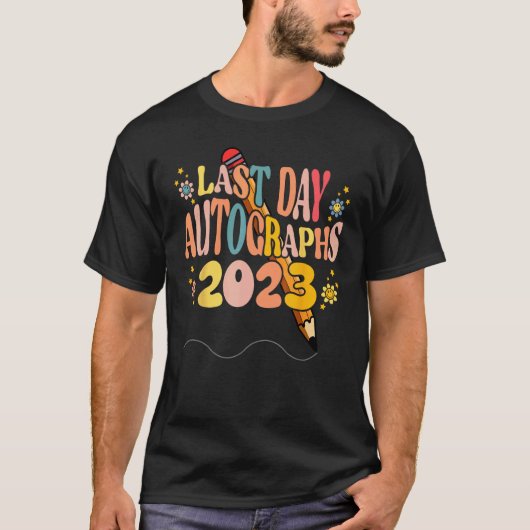 最後の日のサイン 先生 キッズ かわいい グルービー Tシャツ (正面)