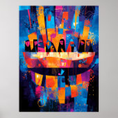 最後の晩餐が再考 – 抽象芸術幾何学模様 ポスター (正面)