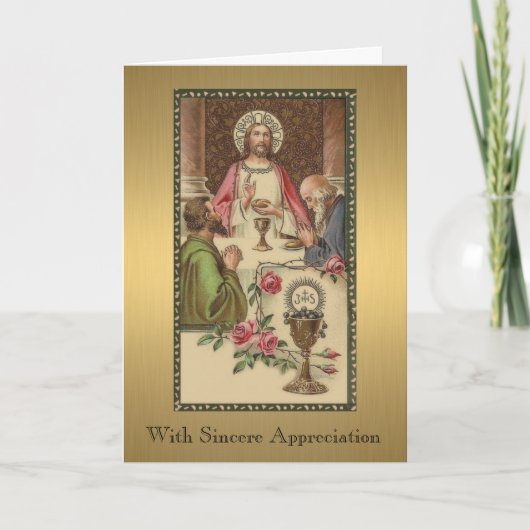 最後の晩餐の司祭カトリック教会 カード (正面)
