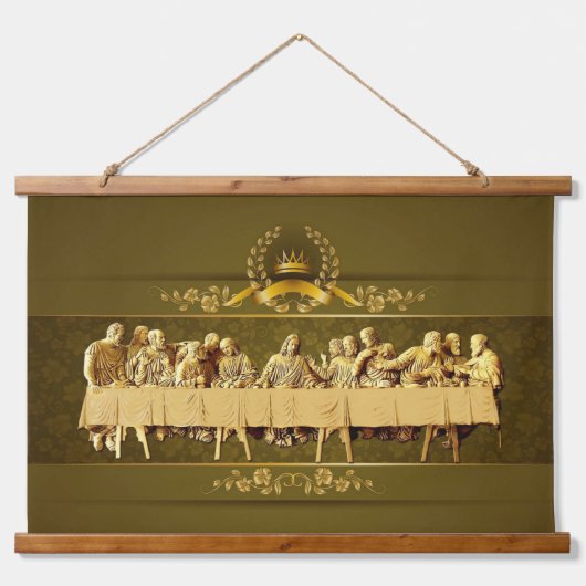 最後の晩餐の木は壁のタペストリーを乗せた 吊り下げ型タペストリー (正面)