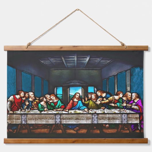 最後の晩餐の木は壁のタペストリーを乗せた 吊り下げ型タペストリー (正面)