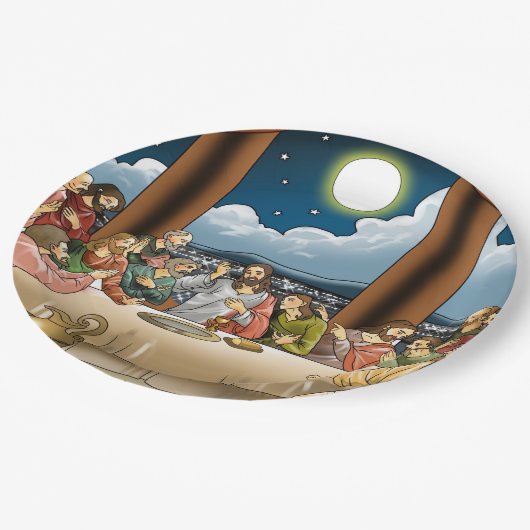 最後の晩餐の紙皿 ペーパープレート (アングル)