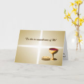 最後の晩餐イースターの種なしパンとワイン カード (黄色い花)