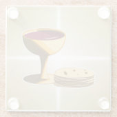 最後の晩餐イースターの種なしパンとワイン ガラスコースター (裏面)