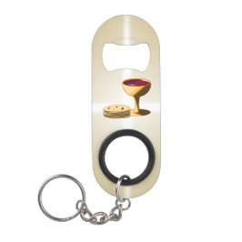 最後の晩餐イースターの種なしパンとワイン キーホルダー栓抜き