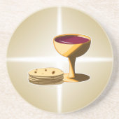 最後の晩餐イースターの種なしパンとワイン コースター (正面)