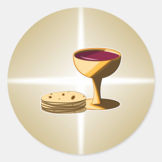 最後の晩餐イースターの種なしパンとワイン ラウンドシール (正面)