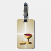 最後の晩餐イースターの種なしパンとワイン ラゲッジタグ (裏面縦)