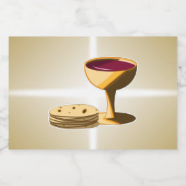 最後の晩餐イースターの種なしパンとワイン リキュールボトルラベル