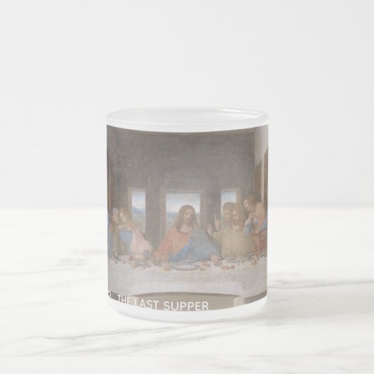 最後の晩餐レオナルド・ダ・ヴィンチのはがき フロストグラスマグカップ (中央)