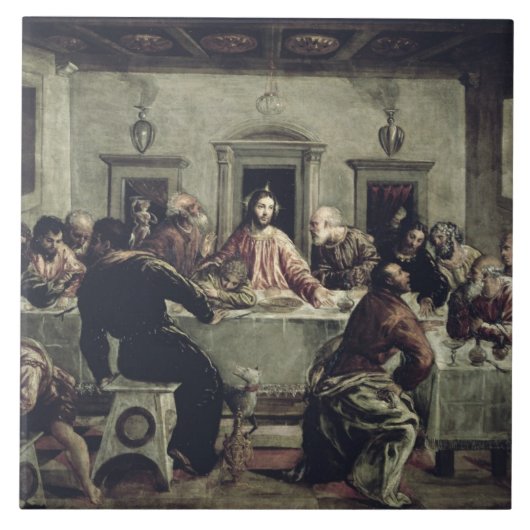 最後の晩餐(キャンバスの油) 2 タイル (正面)
