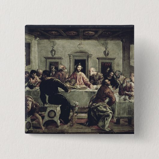 最後の晩餐(キャンバスの油) 2 缶バッジ (正面)