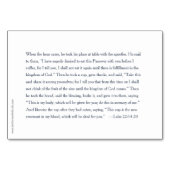 最後の晩餐、ルカ22、聖なる週の祈りの言葉カード テーブルナンバー (裏面)