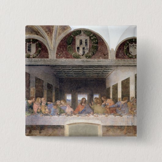 最後の晩餐、1495-97 3 缶バッジ (正面)