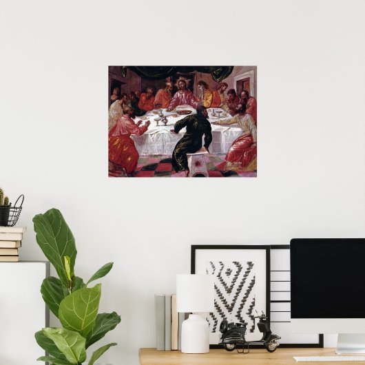 最後の晩餐 – El Greco - c1595 ポスター (ホームオフィス)